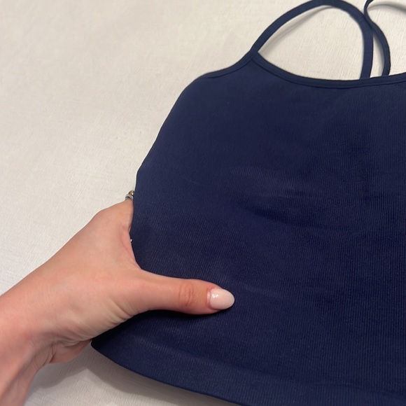 Free People Strappy Back Tighten Up Tank Navy - Picture 3 of 5